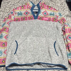 Simply Southern Pink and Gray Patterned Sweater